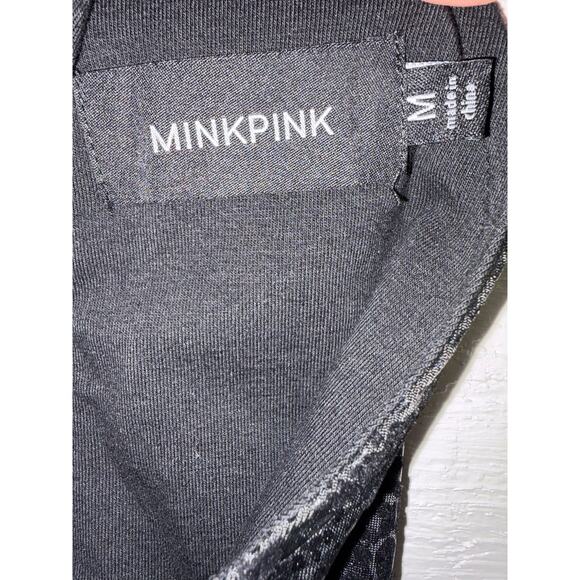 MINKPINK Black Snake Print Halter Dress Size M Sleeveless Mini Dress - Picture 4 of 7